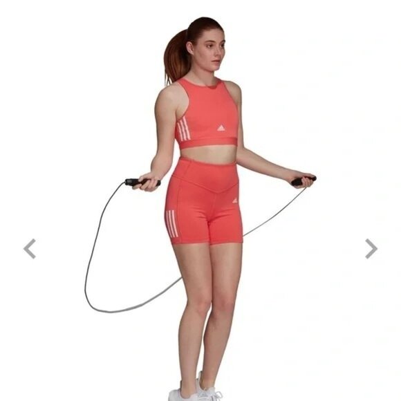 Adidas Womens Training Shorts Tights HT3479 Semi Turbo Pink Size XS XSmall - Picture 2 of 5